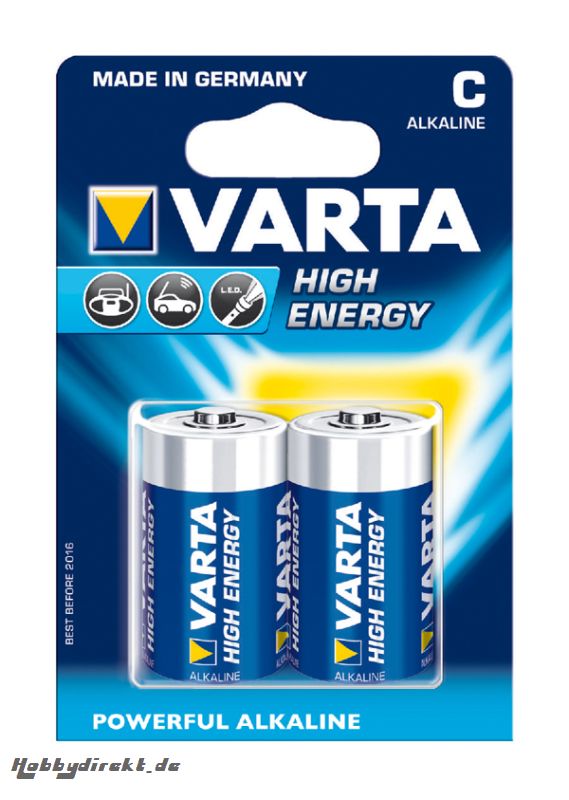 VARTA HIGH ENERGY ALKALINE C (LR14) DRY CELL (2) Kyosho V4914121412