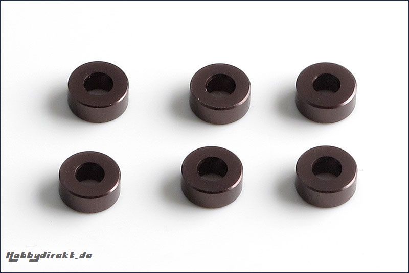 Scheiben Alu, 3x7x3mm grau (6) Kyosho W-0143GM