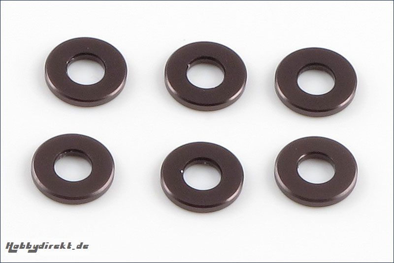 Scheiben Alu, 3x7x1mm grau (6) Kyosho W-0145GM