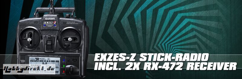 Exzes-ZZ Stick-Fernsteuerung inkl. 2 x RX-472 Empfänger LRP 101A32072A