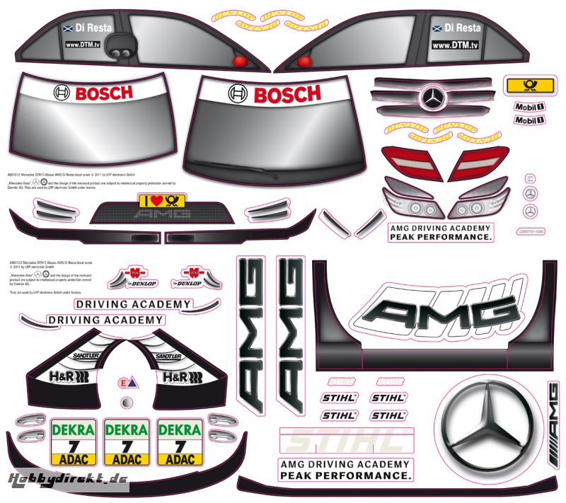 Dekorbogen S10 Blast TC Mercedes DTM AMG LRP 122032