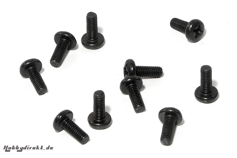 Flachkopfschraube M3x8mm schwarz (10St) hpi racing HZ517