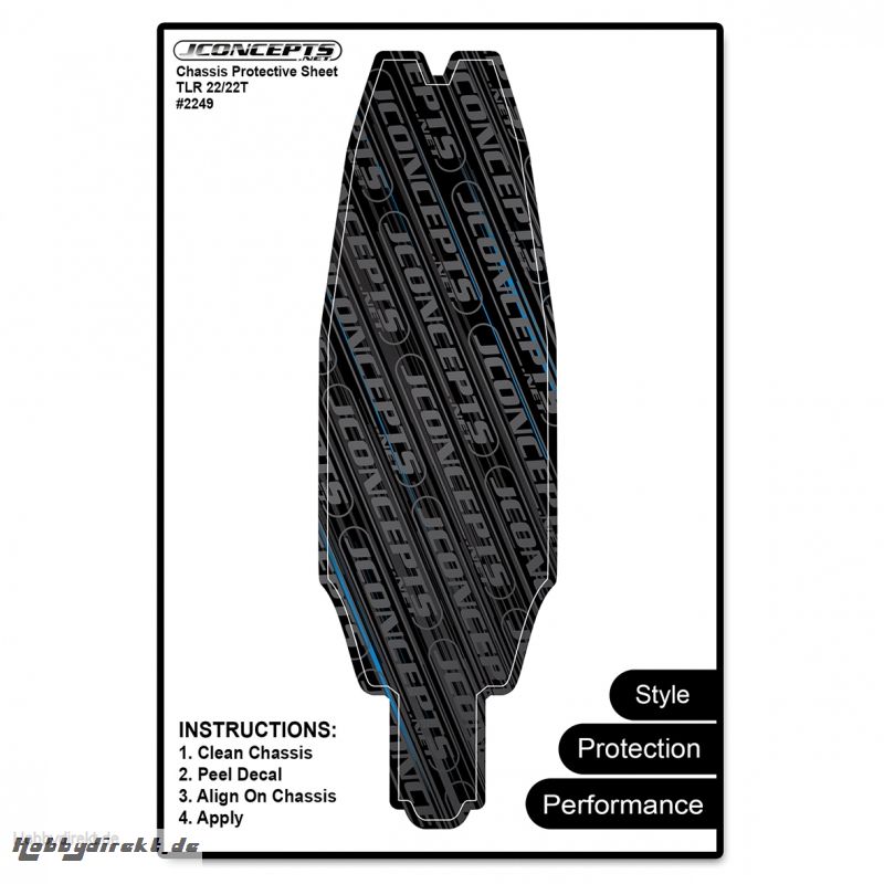 TLR 22, 22T Chassis Schutzfolie schwarz LRP J2249