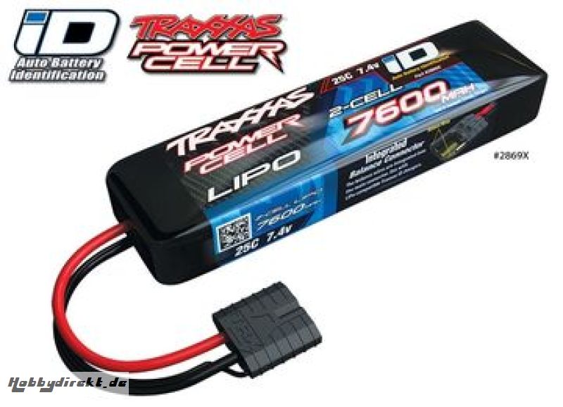 Li-Po Battery 2S 7,4V 7600mAh 25C iD-connector Traxxas 2869X