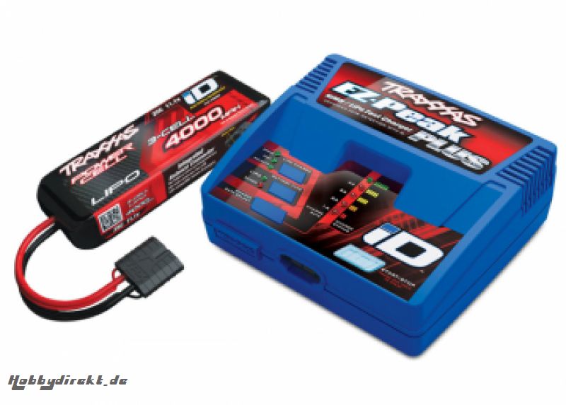 Charger EZ-Peak Plus 4A and 3S 4000mAh Battery Combo Traxxas 2994G