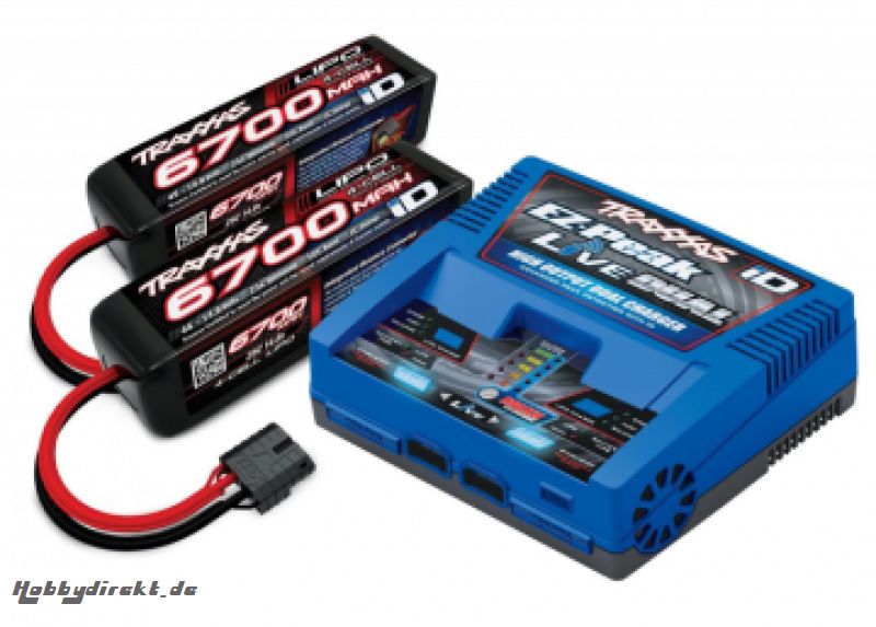 Charger EX-Peak Live Dual 26A and 2x4S 6700mAh Battery Combo Traxxas 2997G