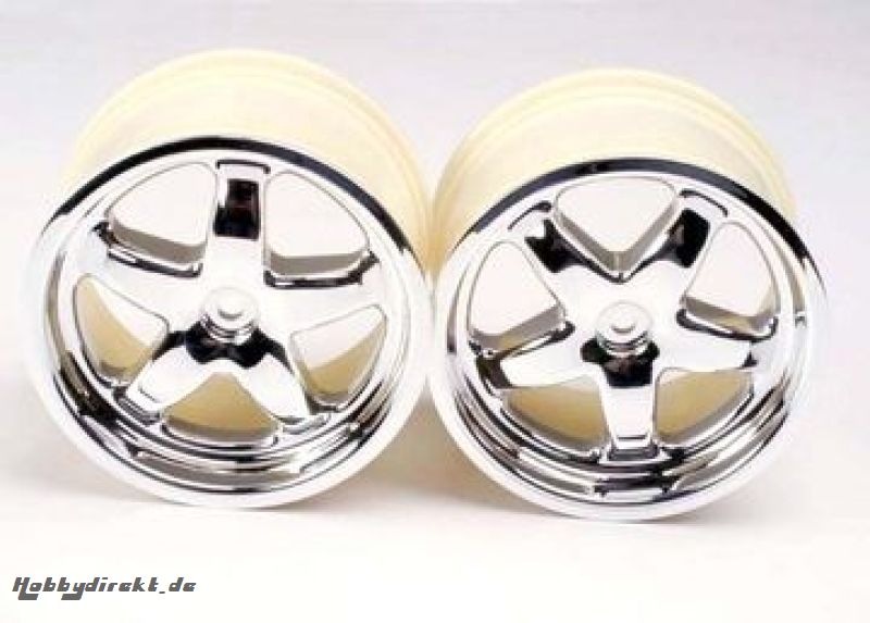 Wheels 5-Spoke Chrome 3.2 (2) Traxxas 4972X