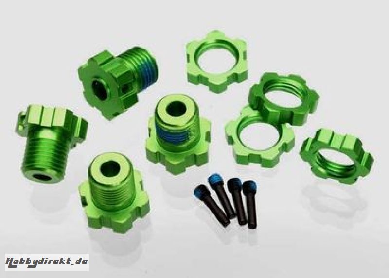 Wheel Hub & Nuts 17mm Aluminium Green (4) Traxxas 5353G