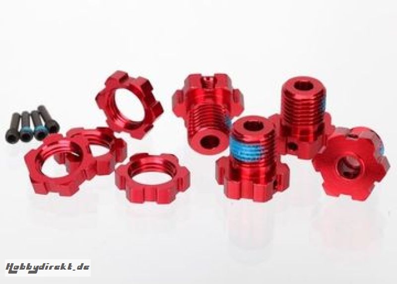 Wheel Hub & Nuts 17mm Aluminium Red (4) Traxxas 5353R