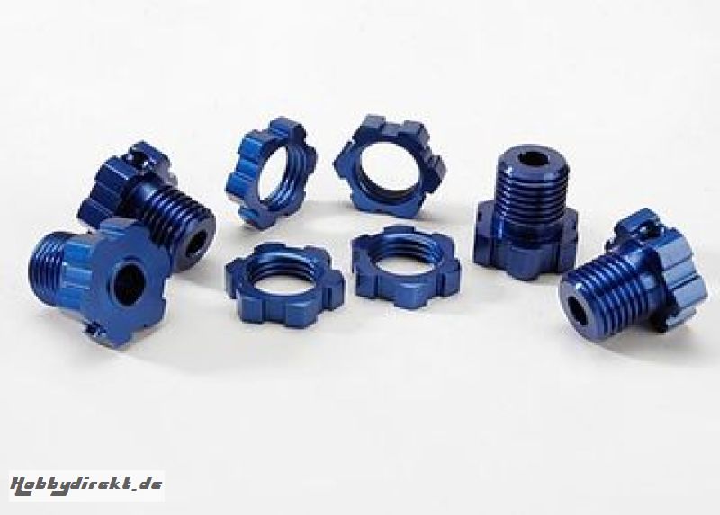 Wheel Hub & Nuts 17mm Aluminium Blue (4) Traxxas 5353X