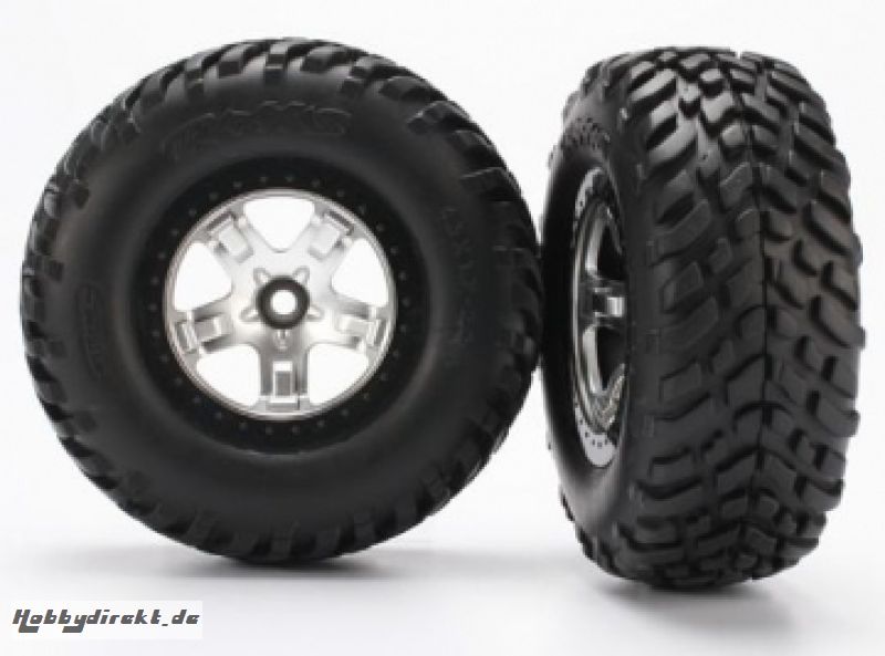 Tires & Wheels SCT/SCT Satin Chrome 2WD Fram (2) Traxxas 5875X