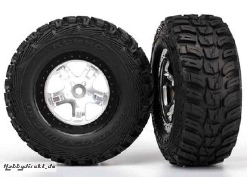 Tires & Wheels Kumho/SCT Satin Chrome 4WD/2WD Rear (2) Traxxas 5880X