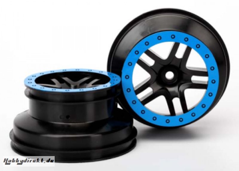 Wheels SCT Split-Spoke Black-Blue 2.2/3.0 4WD/2WD Bak (2) Traxxas 5884A