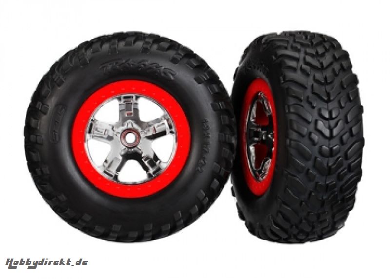 Tires & Wheels SCT/SCT Chrome-Red 2WD Front (2) Traxxas 5888