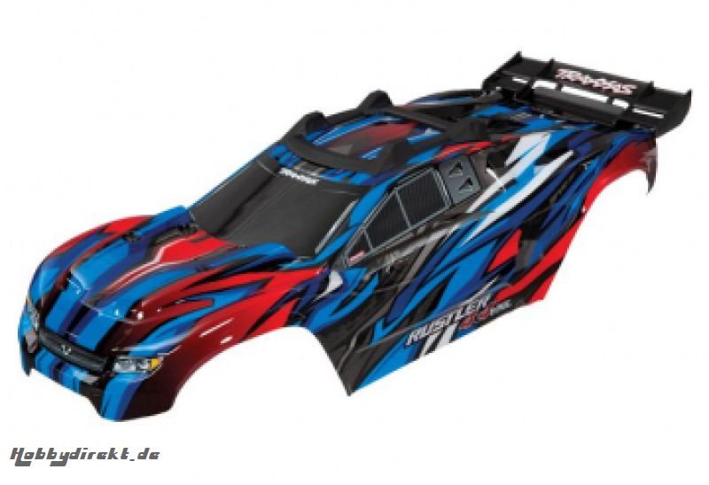 Body Rustler 4x4 Blue/Red (Complete with Body Mounts) Traxxas 6717A