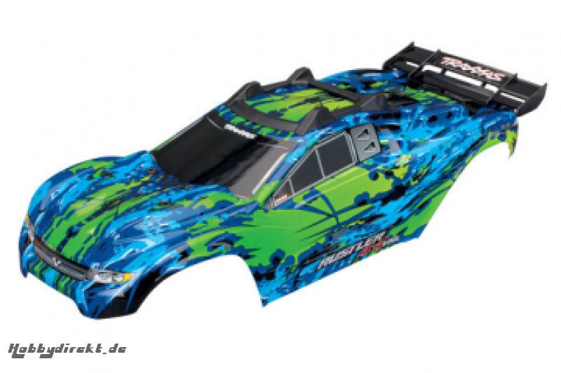 Body Rustler 4x4 Green/Blue (Complete with Body Mounts) Traxxas 6717G