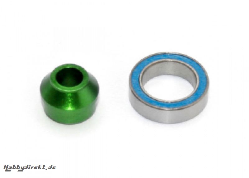 Bearing Adapter Alu Green with Ball Bearing 10x15x4mm Traxxas 6893G