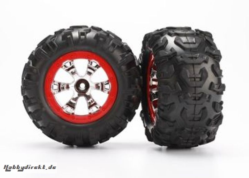 Tires & Wheels Canyon AT/Geode Chrome-Red 2.2 1/16 (2) Traxxas 7272