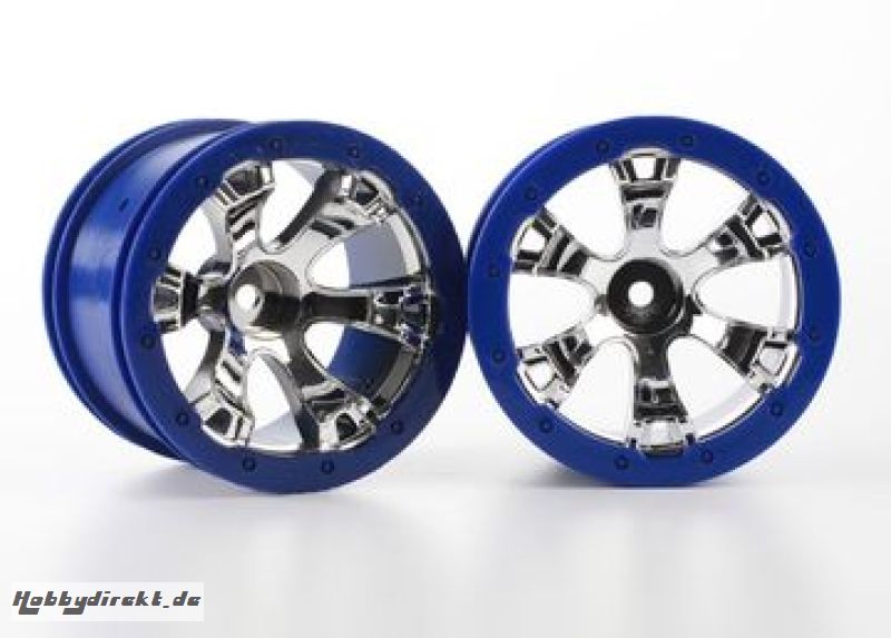 Wheels Geode Chrome-Blue 2.2 (2) Traxxas 7273