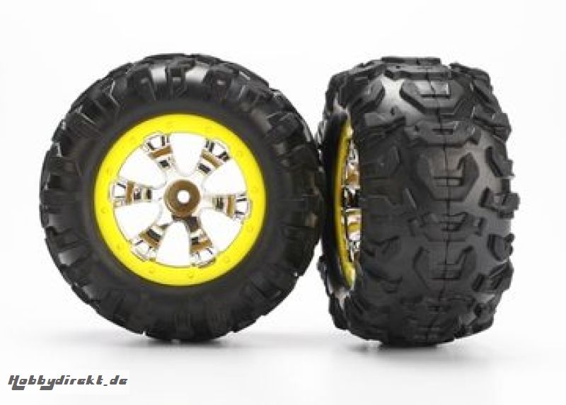 Tires & Wheels Canyon AT/Geode Chrome-Yellow 2.2 1/16 (2) Traxxas 7276