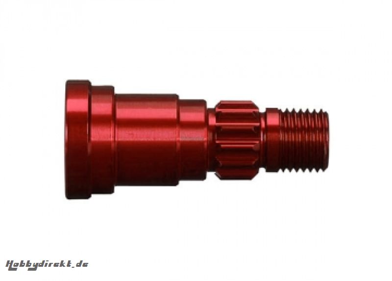 Stub Axle Alu Red (for Steel Driveshaft #7750X)  X-Maxx Traxxas 7753R