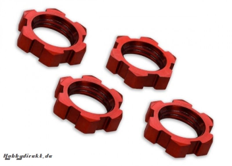 Wheel nuts Splined 17mm Alu. Red (4)  E-Revo, X-Maxx, Sledge Traxxas 7758R