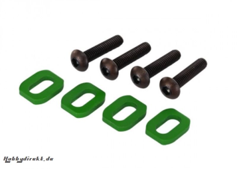 Washers Motor Mount Alu Green w/ Screws (4)  X-Maxx Traxxas 7759G