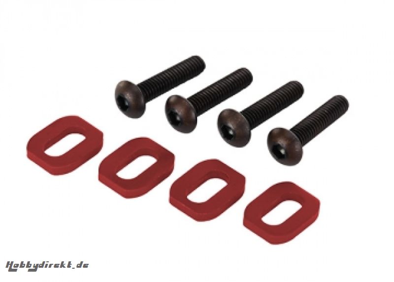 Washers Motor Mount Alu Red w/ Screws (4)  X-Maxx Traxxas 7759R