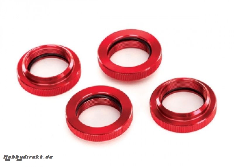 Spring retainer GTX-shocks Alum Red (4) Traxxas 7767R