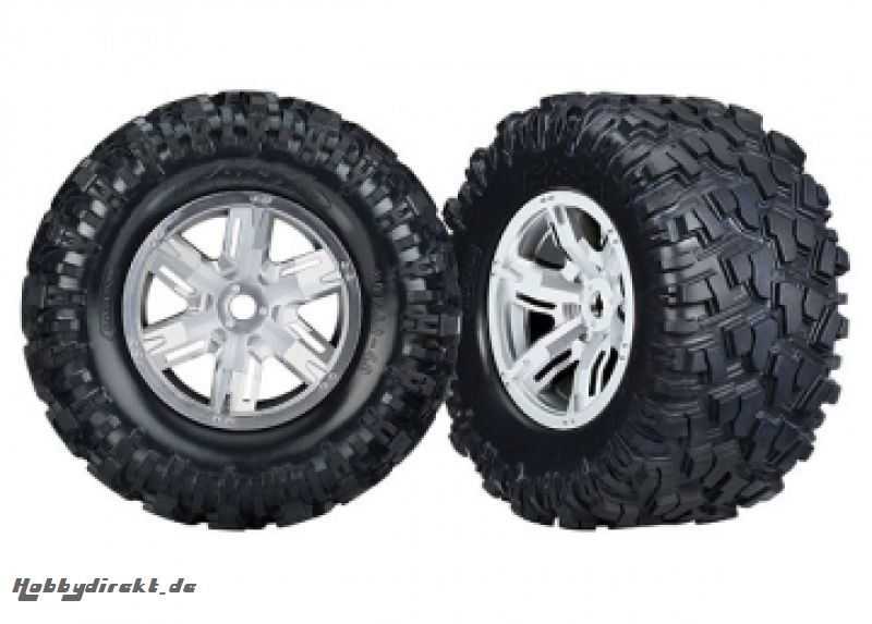 Tires & Wheels Maxx AT/X-Maxx Satin Chrome (2) Traxxas 7772R