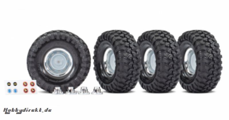 Tire & Wheel Canyon Tr./Chro. 1.9+Center Caps (for #8255A) Traxxas 8166X