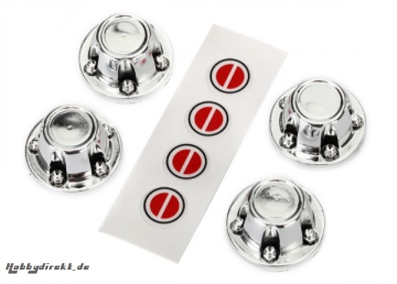 Wheel Center Caps Chrome (4) (Requires Stub Axle #8255) Traxxas 8176