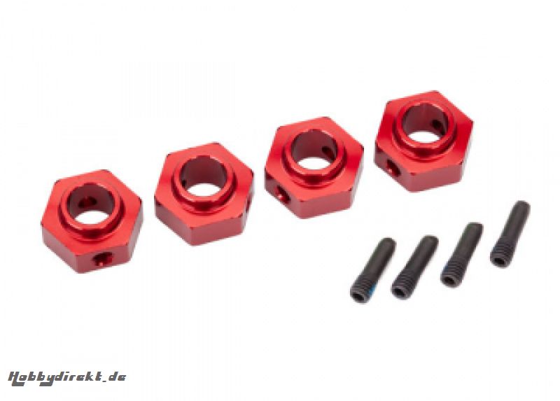 Wheel Hubs 12mm Hex Alu Red (4)  TRX-4/6 Traxxas 8269R