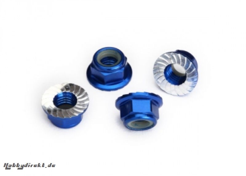 Lock Nut Flanged M5 Alu Blue (4) Traxxas 8447X