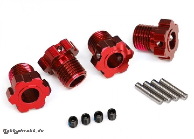 Wheel Hubs Splined 17mm Red (4)  E-Revo 2, Maxx, Sledge Traxxas 8654R