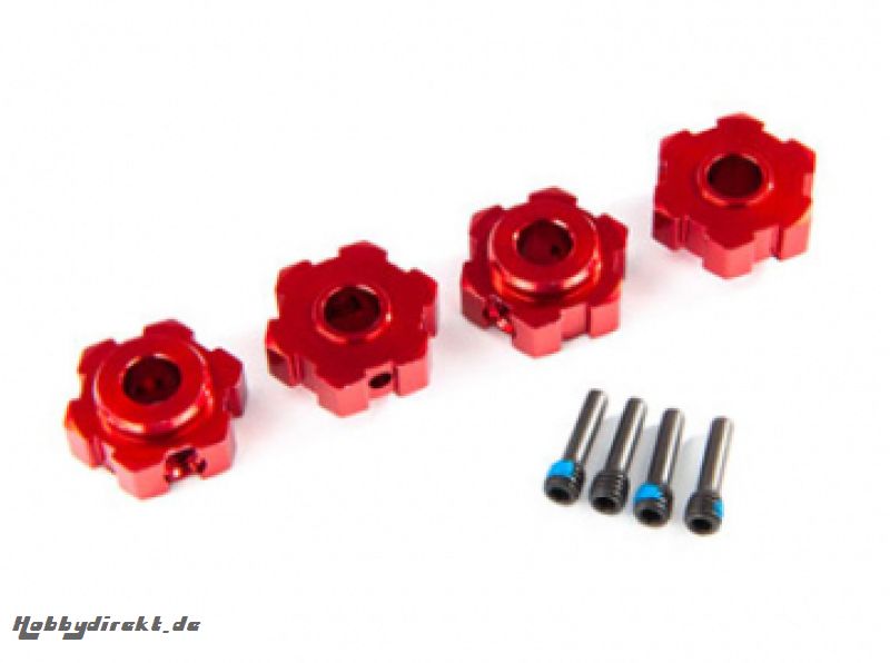 Wheel Hubs Hex Alu Red (4) Maxx Traxxas 8956R