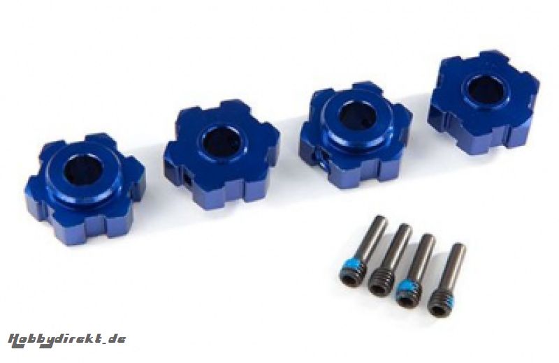 Wheel Hubs Hex Alu Blue (4) Maxx Traxxas 8956X