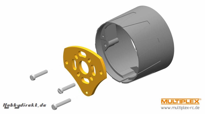 Motorträger Jet mit Motorplatte Alu und Schrauben Multiplex 1-01018