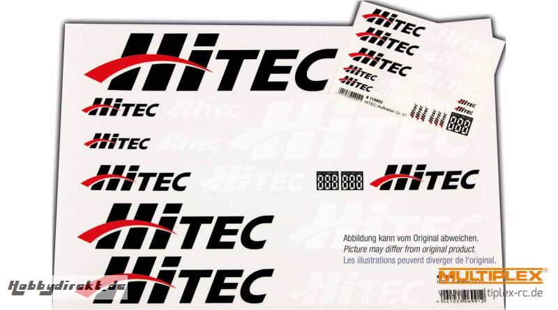 Aufkleberset HiTEC-Logo schwarz/weiß/rot 100x35cm Hitec 119990