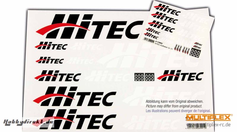 Aufkleberset HiTEC-Logo schwarz/weiß/rot 35x25 cm Hitec 119991