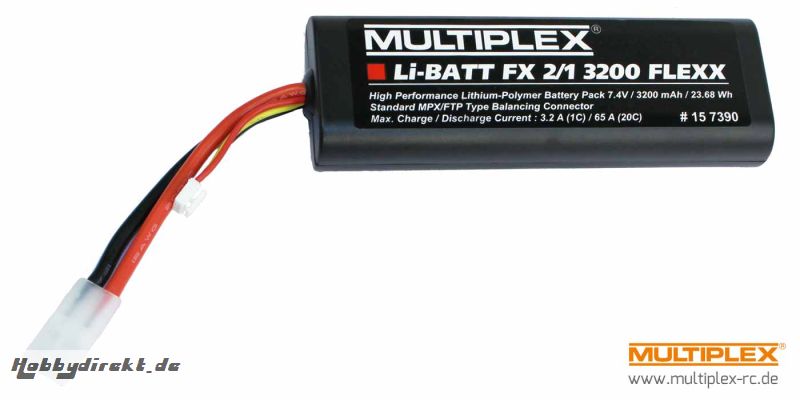 Akku Li-BATT FX 2/1 3200 FLEXX Multiplex 157390