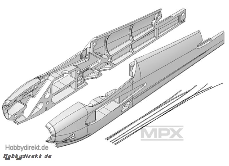 Rumpfhälften+Bowdenzüge AcroMaster Multiplex 224200