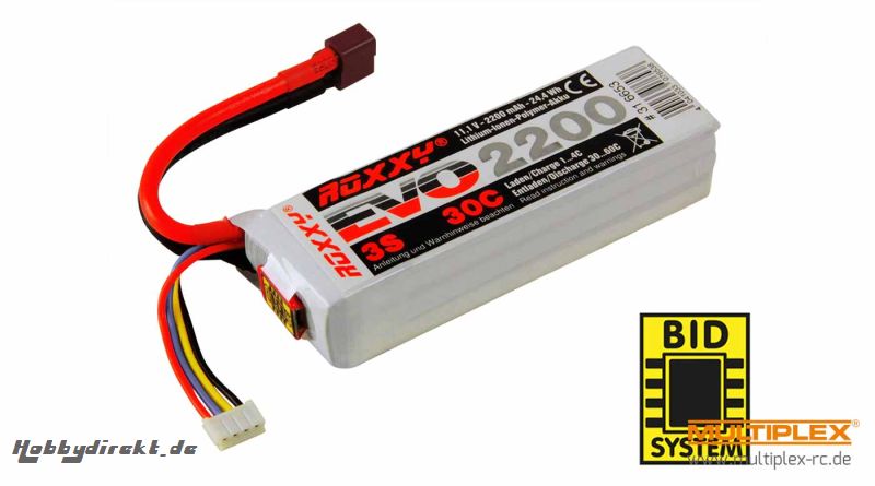 LiPo-Akku 6 Evo 3-2200T 30C Multiplex 316653