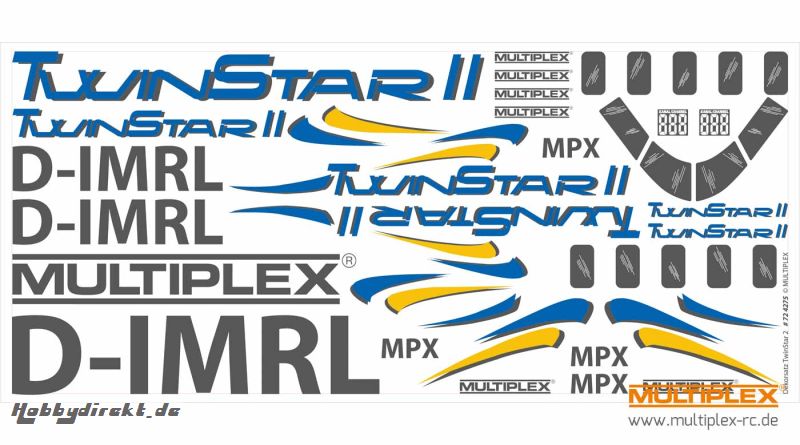 Dekorbogen TwinStar II Multiplex 724275