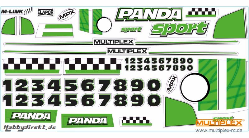 Dekorbogen Panda Sport grün Multiplex 724649