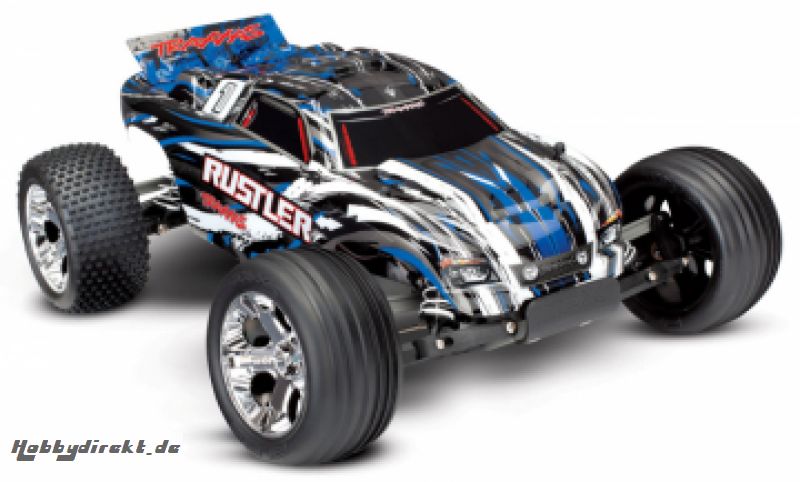 Rustler 2WD 1/10 RTR TQ Blue - w/o Battery & Charger Traxxas 37054-4BLUE