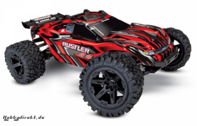 Rustler 4x4 XL-5 1/10 RTR TQ with Battery & Charger Red Traxxas 67064-1RED