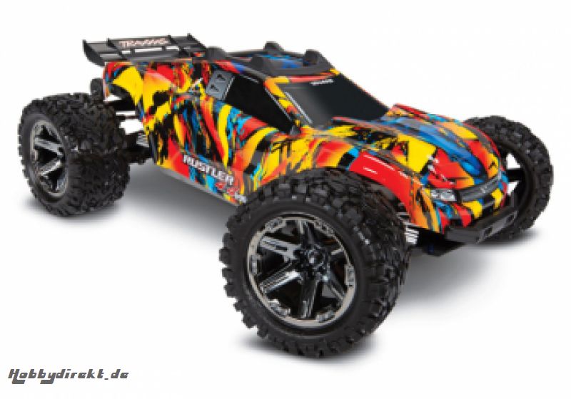 Rustler 4x4 VXL 1/10 RTR TQi TSM Solar Flare Traxxas 67076-4-SLRF