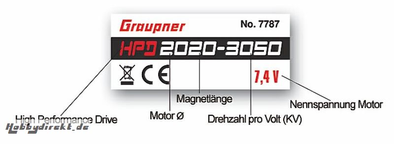 COMPACT HPD-2020-3050 7,4V brushless M. Graupner 7787