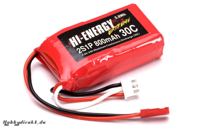 Hi-Energy 2S 800mAh 30C Li-Po Hi-Energy O-HE2S1P080030A